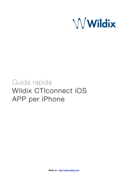 Guida rapida Wildix CTIconnect iOS APP per iPhone