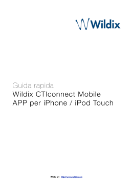 Guida rapida Wildix CTIconnect Mobile APP per iPhone