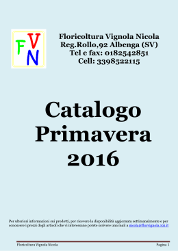 Catalogo 2016 - Floricoltura Vignola Nicola