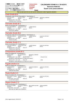 calendario per disciplina - Conservatorio di musica Giuseppe Tartini