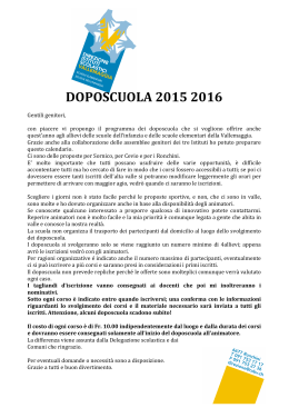 DOPOSCUOLA 2015 2016 - Istituto Scolastico Bassa Vallemaggia