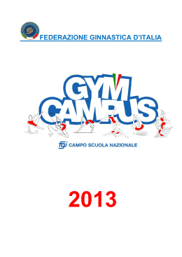GYMCAMPUS 2013 - Federazione Ginnastica d`Italia
