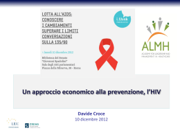 Un approccio economico alla prevenzione, l`HIV