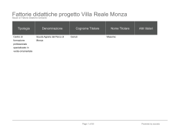 Fattorie didattiche progetto Villa Reale Monza