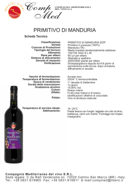PRIMITIVO DI MANDURIA - Compagnia Mediterranea del vino