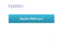 Bando PRIN 2012
