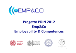 Progetto PRIN 2012 Emp&Co Employability