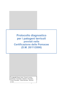 Protocollo diagnosi patogeni terricoli pomacee