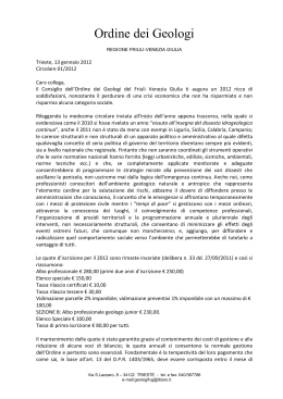 Circolare OdG FVG 01/2013 - Ordine dei Geologi del Friuli Venezia