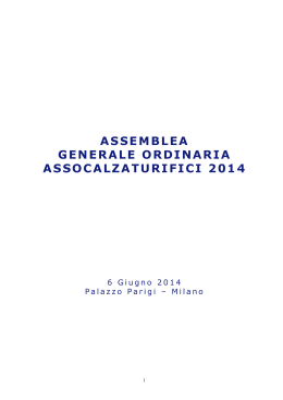 Atti dell`Assemblea Generale Ordinaria 2014