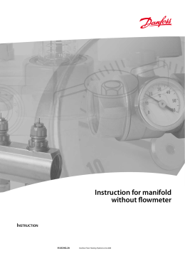 Instruction for manifold without flowmeter