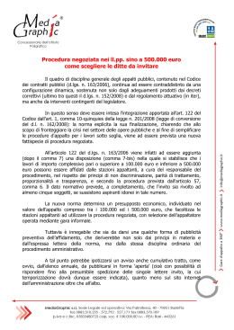 Procedura negoziata nei ll.pp. sino a 500.000 euro come scegliere
