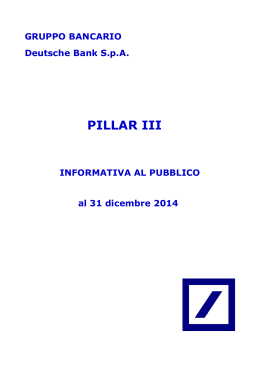 Relazioni, Informativa al pubblico - Pillar III