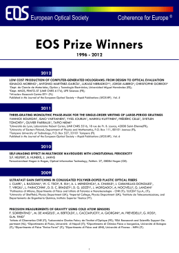 EOS Prize Winners - European Optical Society