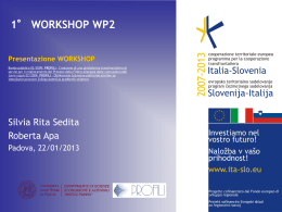 1 o Workshop WP, Padova 22/01/2013