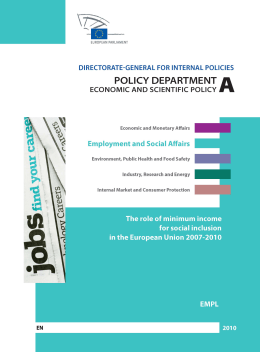The role of minimum income for social inclusion in the European