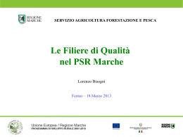 Le filiere di qualità nel PSR Marche 2007-2013