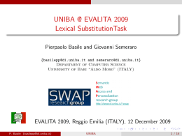 UNIBA @ EVALITA 2009 Lexical SubstitutionTask