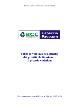 policy per la valutazione e il pricing delle emissioni di obbligazioni