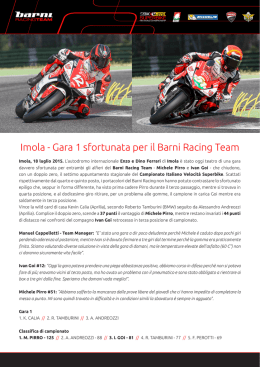 Imola - Gara 1 sfortunata per il Barni Racing Team