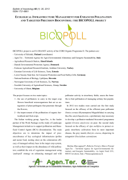 the BICOPOLL project - Bulletin of insectology