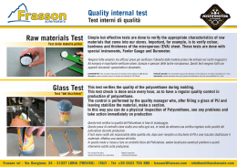 Quality internal test Raw materials Test Glass Test