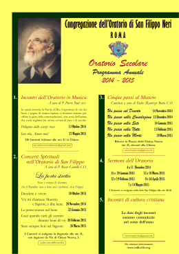 Poster Annuale Congregazione Oratorio 2014-2015