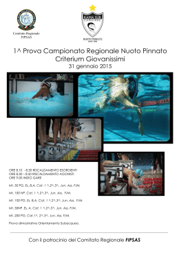 1^ Prova Campionato Regionale Nuoto Pinnato Criterium