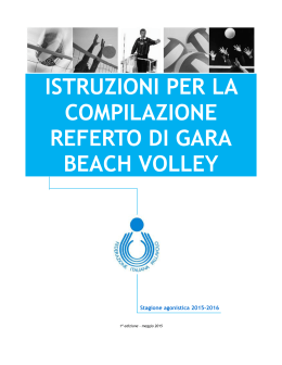 istruzioni per la compilazione referto di gara beach volley