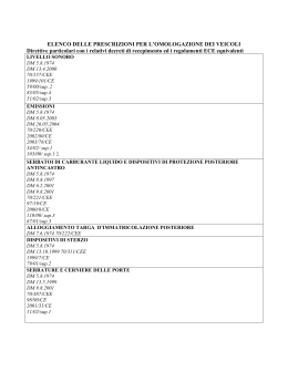 elenco delle prescrizioni per l`omologazione dei veicoli