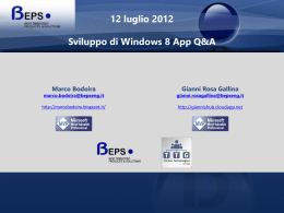 Presentazione Windows 8 - Torino Technologies Group