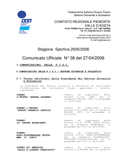 Comunicato Ufficiale N° 38 del 27/04/2006 - FIGC