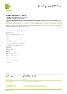 Pro-Engineer/PTC Creo 40 ore € 690 + IVA