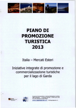 PIANO DI PROMOZIONE TURISTICA