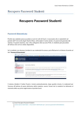 Password dimenticata e recupero credenziali studente