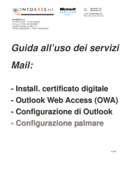 Guida all`uso dei servizi Mail: - Install. certificato digitale