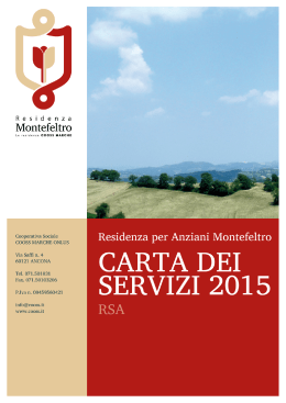 Carta dei servizi Residenza Montefeltro - RSA