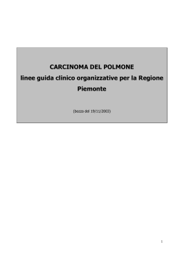 CARCINOMA DEL POLMONE linee guida clinico