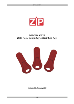 SPECIAL KEYS Data Key / Setup Key / Black List Key