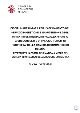 N. CIG 14833302A3 - Camera di Commercio di Milano