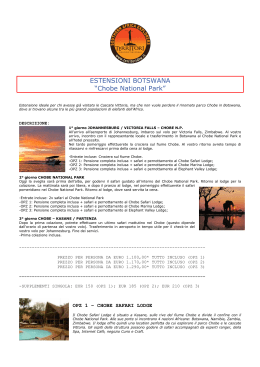 Scarica l`itinerario Estensione Botswana Chobe in PDF