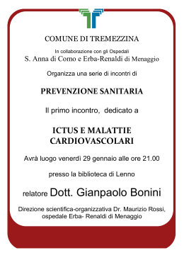 relatore Dott. Gianpaolo Bonini - Home page Comune di Tremezzina