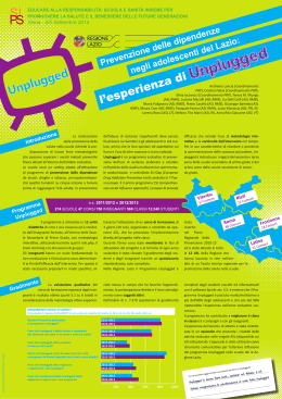 Poster: Prevenzione delle dipendenze negli adolescenti del Lazio
