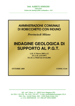 indagine geologica di supporto al pgt - Altomilanese