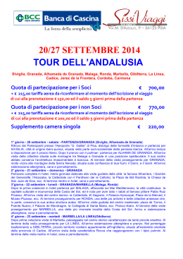 20/27 settembre 2014 tour dell`andalusia