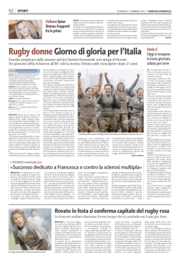 Rugby donne Giorno di gloria per l`Italia