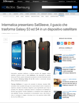 Intermatica presentano SatSleeve, il guscio che trasforma Galaxy S3