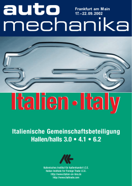 Italienische Gemeinschaftsbeteiligung Hallen/halls 3.0 • 4.1 • 6.2