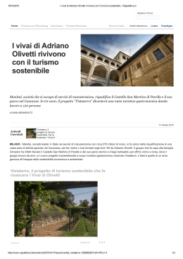 I vivai di Adriano Olivetti rivivono con il turismo sostenibile