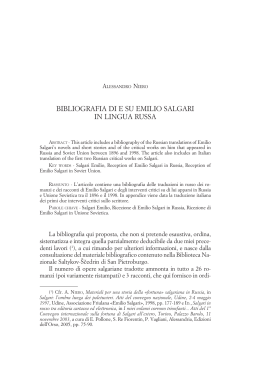 BIBLIOGRAFIA DI E SU EMILIO SALGARI IN LINGUA RUSSA